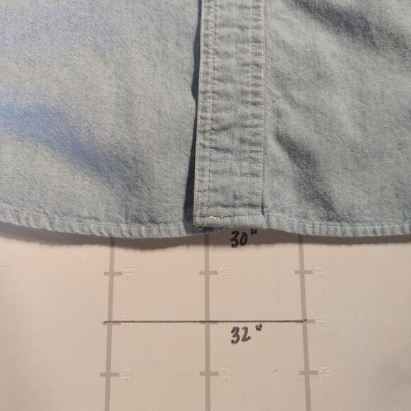 Vintage Adirondack Chambray Denim Shirt Mens XL Blue Savile Row Utility Outdoors - Picture 8 of 8